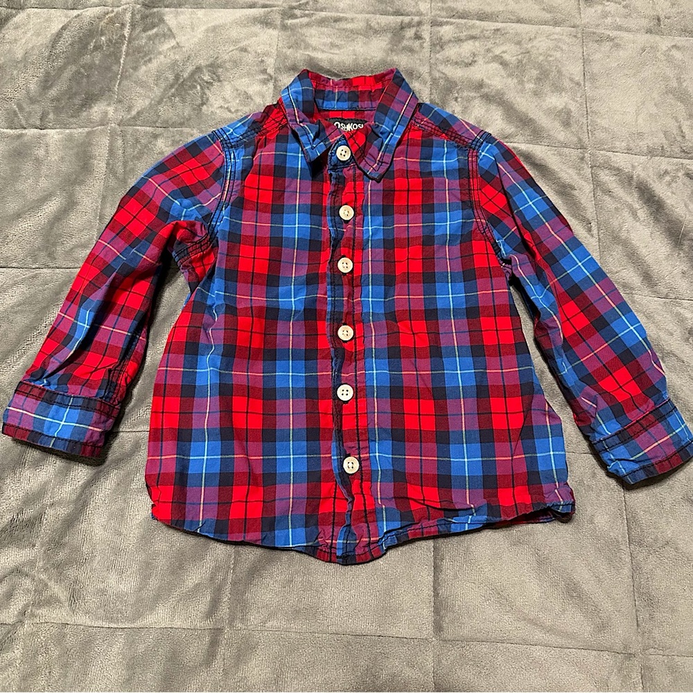 OshKosh - Button Up - Red & Blue - Sz: 2T